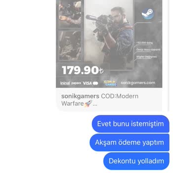 Sonik Gamers In Parayı Alıp Oyunu Göndermemesi