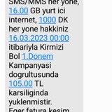 Vodafone Taahhüt Dışı Fatura