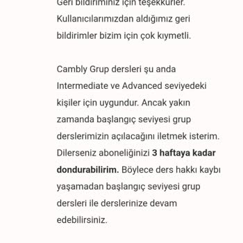 Cambly Grup Aboneliğimi İptal Etmiyor Dönüş Yapmıyor