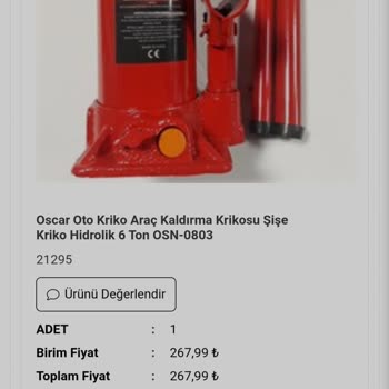 Kepez Yapı Market 6 Tonluk Kriko Yerine 2 Tonluk Kriko!