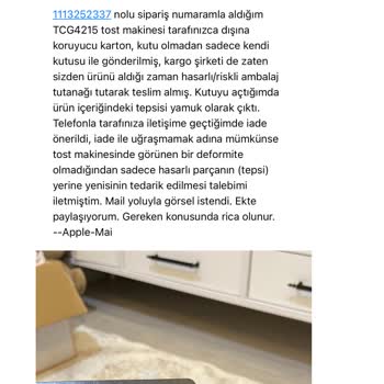 Bosch Kusurlu Ürün Gönderimi Ve Çözüm Üretilmemesi