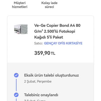 Gençay Ofis Kırtasiye Hepsiburada Eksik Ürün Teslimatı Sorunu