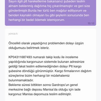 Gardrops Kargo Ücretini Ödemem Şartıyla Ürünümü Göndereceğini Söylüyor