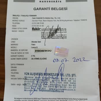 Fakir Garantili Üründen Servis Ücreti İstenmesi.