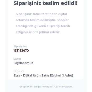Shopier'den Aldığım Ürünün Ücret İadesi