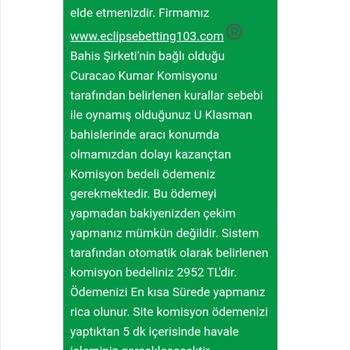 Eclipsebetting Kazanılan Paranın Ödenmemesi