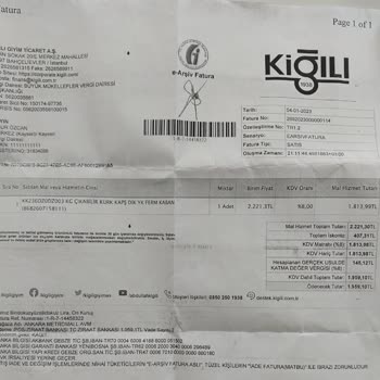 Kiğılı Giyimin Sattığı Kabandaki Kusurlu Kumaş