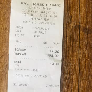 Duygu Topluk Eczanesi (Antalya) Alakasız İlaç Vermiş!