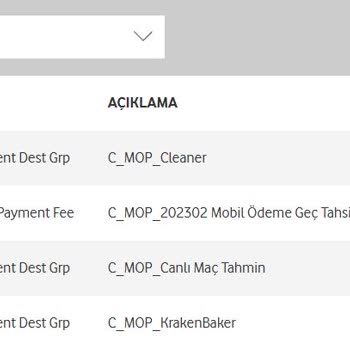 Kraken Baker Vodafone C Mop Kraken Banker - Habersiz Fatura Tutarları