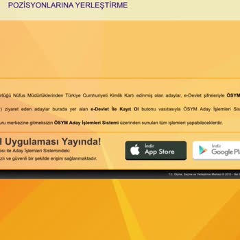 ÖSYM Sistem Hatası Görünüyor.