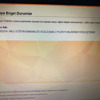 MEB ÖSYM Başvurusu İçin Yöksis Eğitim Bilgilerinin Alınamaması Hatası