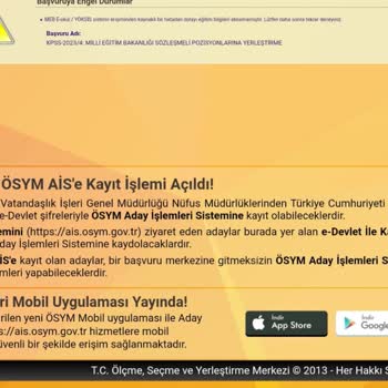 Ösym Yöksis Erişim Hatası