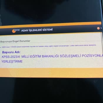 ÖSYM Yöksis Eğitim Bilgilerinin Görüntülenememesi