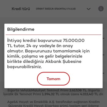 Akbank Mobil Direkt Kredi