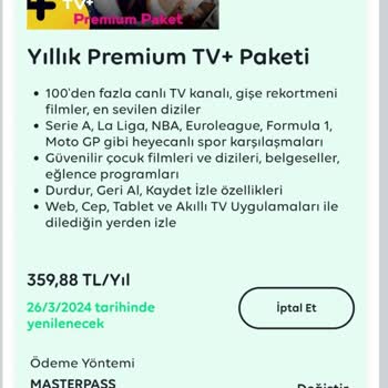 TV Plus Üyelik İptali Yapamama