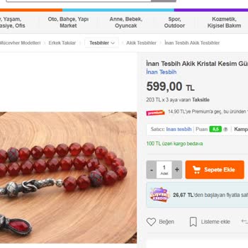 İnan Tesbih Farklı Sitelerde Farklı Fiyat Ve İndirimli Ürüne Sipariş İptali.