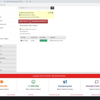 Oyunonline.com Bakiyemi Nakide Çevir Sorunu!