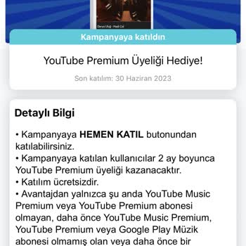 Paycell 2 Y Ücretsiz Youtube.com Premium Kampanyası