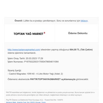 Toptan Yağ Market 1 Hafta Oldu, Yağ Gelmedi, Telefonla Aradığımda Kimse Cevap Vermiyor.