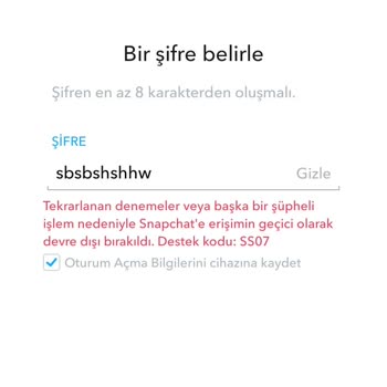 Snapchat Uygulamaya Giriş Yapamamam