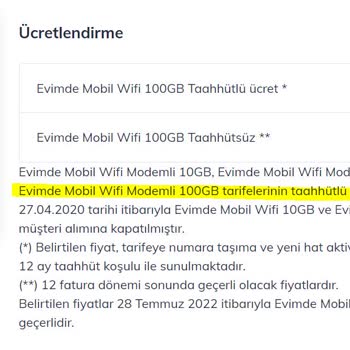 Türk Telekom 'un Evimde Mobil Wi-fi 100 GB Tarifesi Aldatmacası
