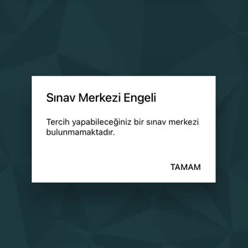 ÖSYM Sınav Merkezi Engeli