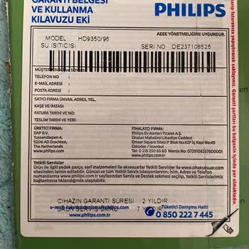 Philips Hd9350/96 Su Isıtıcı Şikayeti