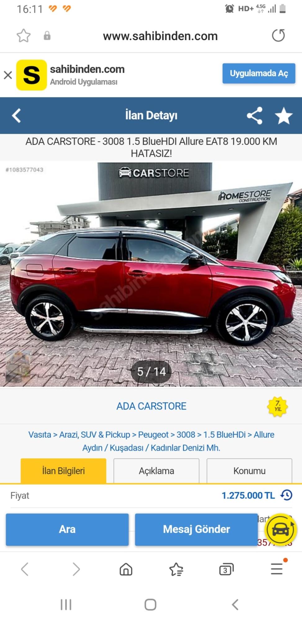 Peugeot Ada Car Store Arabanın Üç Gün İçinde Fiyatının 100 Bin Artması