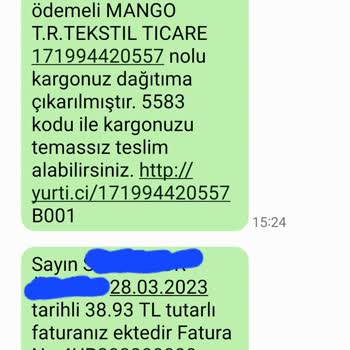 Mango Yanlış Ürün Ve Haksiz Kargo Ücreti