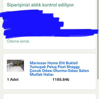 Mariesse Home Aldığım Ürün Gönderilmiyor Muhatap Yok