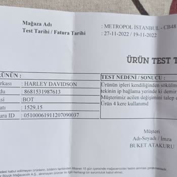 Boyner Ataşehir Metropol AVM Ayıplı Ürün