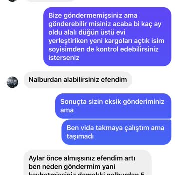 Yekdaa Aksesuar Aldığım Dresuarın Montajı İçin Vidalama Setini Göndermediler