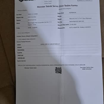 Monster Notebook Bilgisayar 2 Kere Servise Gittiği Halde Mavi Ekran Hatası Almaktayım