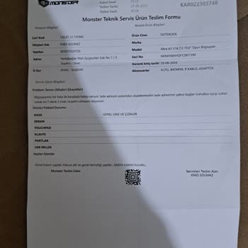 Monster Notebook Bilgisayar 2 Kere Servise Gittiği Halde Mavi Ekran Hatası Almaktayım