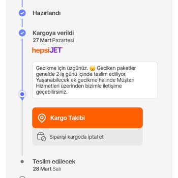 Hepsijet Sipariş Verdiğim Kargonun Gecikmesi