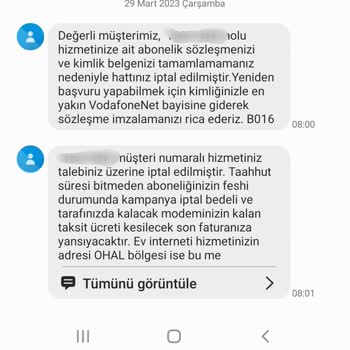 Vodafone Net Eksik Evrak Var Diye Hattımı Kapattı.
