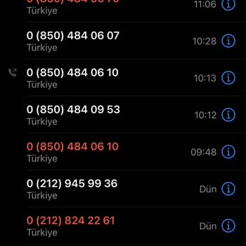0850 Ve 212 Numaralardan Aranmak