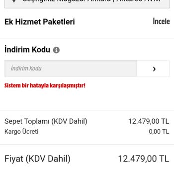 Media Markt İndirim Kodu Sistem Hatası