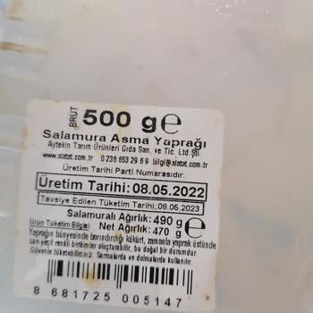 Alatat Salamura Özensiz Paket Kart Yırtık Damarlı Salamura Yaprak