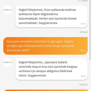 Enza Home İlgisiz Müşteri Hizmetleri Ve Teslimat Sorunu