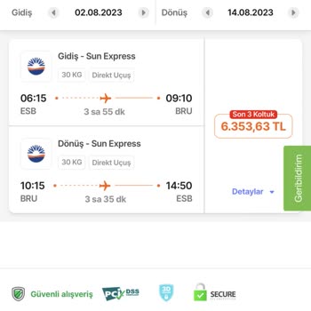 Sunexpress Satın Almış Olduğum Uçak Biletin Fiyatını Düşürdü. Zarar