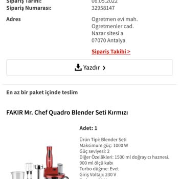 Fakir Fakır MR. Chef Quadro Blender Seti Elimde Patladı