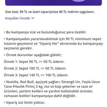 Getir Kampanyayı Sepete Uygulamaması
