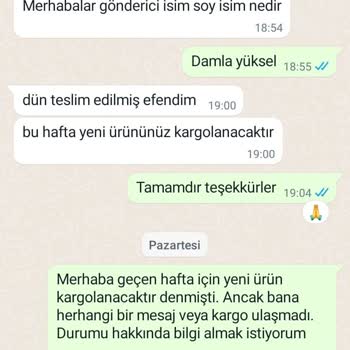 Limoya Firması- 2 Haftadır Elime Ulaşamayan Değişim Ürünü
