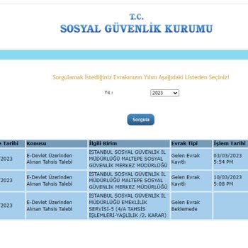 SGK Emeklilik Başvuru Sonucu
