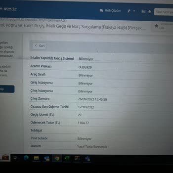 Kuzey Marmara Otoyolu İhlali Geçiş Borcu