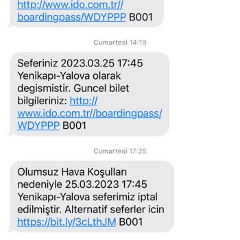 İDO İptal Sefer İadesi