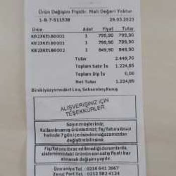 Kadriye Baştürk Mağazasında Alışveriş Mağduriyeti