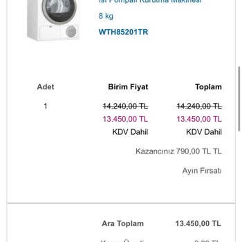 Bosch Çamaşır Kurutma Makinesi Teslim Sorunu