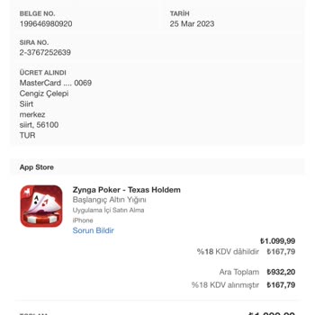 Zynga Satın Aldığım Altınlar Hesabıma Yüklenmedi